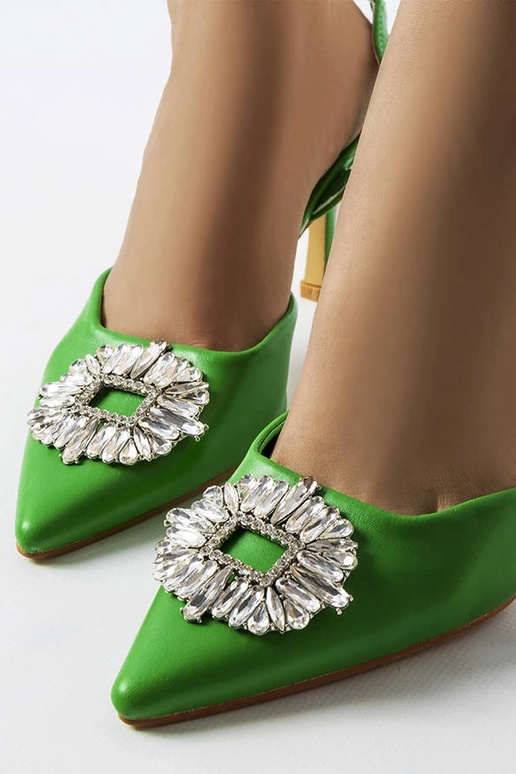 Grüne Strass-Pumps Moïse Grüne Strass-Pumps Moïse