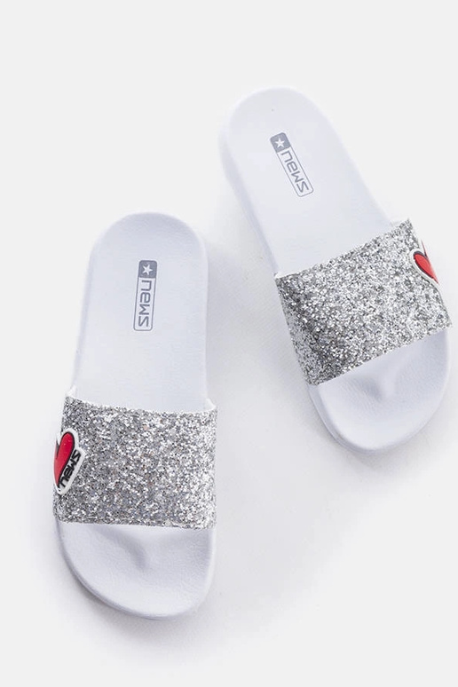 Boncoeur graue Glitzer-Flip-Flops für... Boncoeur graue Glitzer-Flip-Flops für...