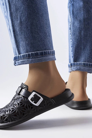 Schwarze Peverell-Flip-Flops aus durchbrochenem Gummi