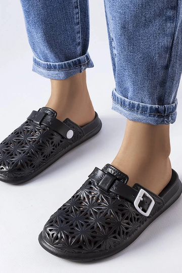 Schwarze Peverell-Flip-Flops aus durchbrochenem Gummi 2