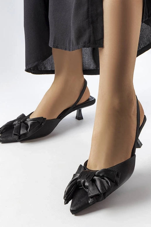 Schwarze High Heels mit Schleife,...