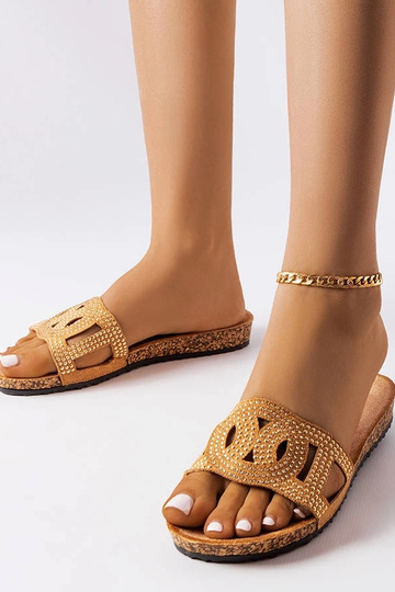 Beige Flip-Flops verziert...