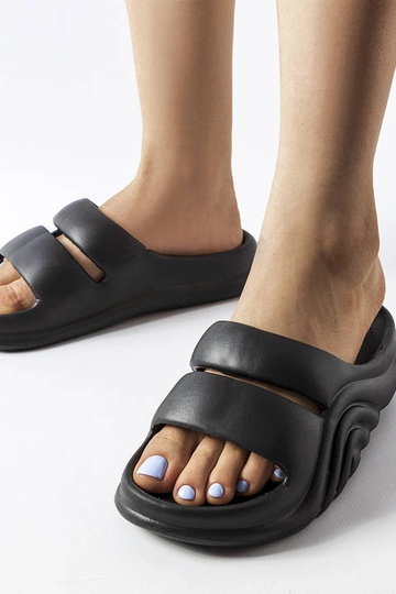 Schwarze Flip-Flops aus Gummi „Geneve“ 2