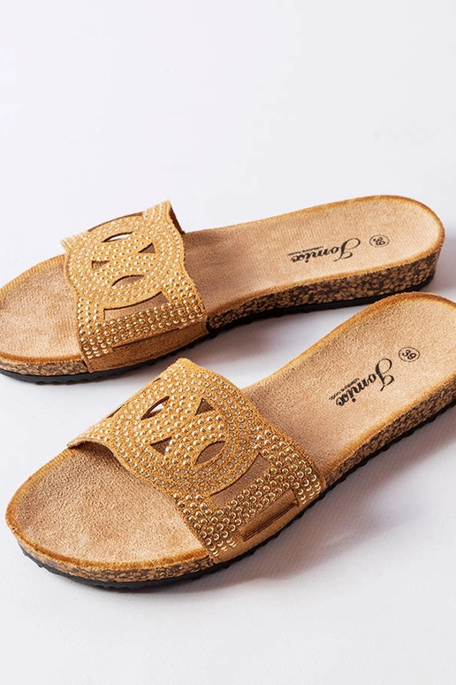 Braune Flip-Flops verziert mit... Braune Flip-Flops verziert mit...