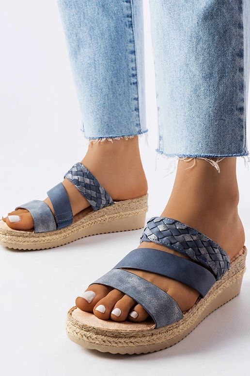 Blaue Boston-Keilsandalen Blaue Boston-Keilsandalen