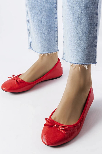 Rote Ballerinas mit Schleife Vaillancour