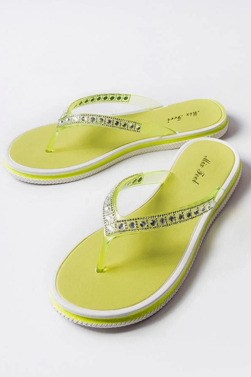 Neongrüne Zirkon-Flip-Flops Patrier Neongrüne Zirkon-Flip-Flops Patrier