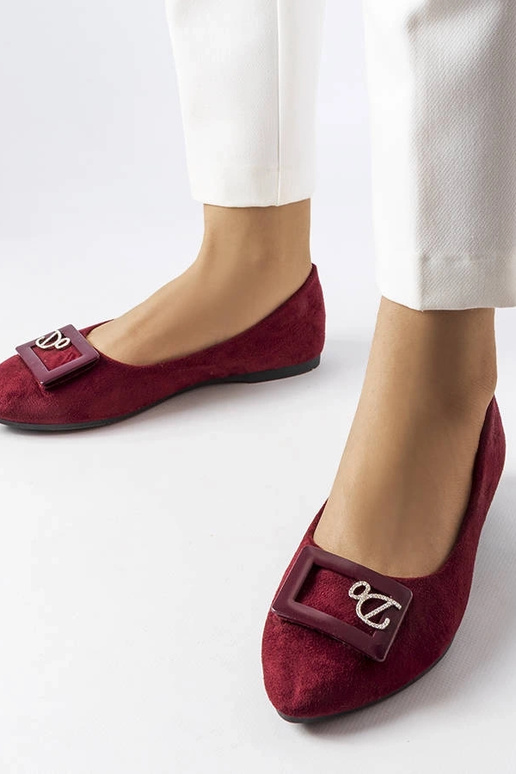 Burgunderrote Ballerinas mit Zirkonia... Burgunderrote Ballerinas mit Zirkonia...