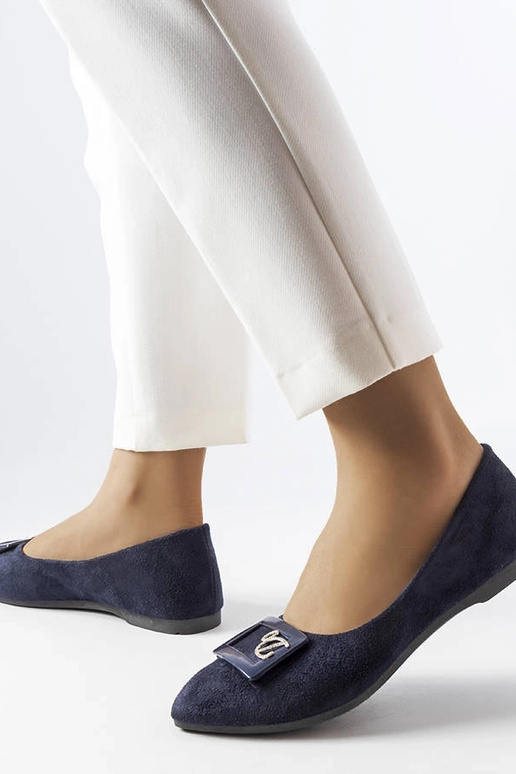 Marineblaue Ballerinas mit Zirkonen...