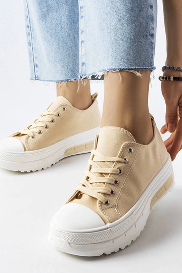 Beigefarbene Hawthorne Plateau-Sneaker 2