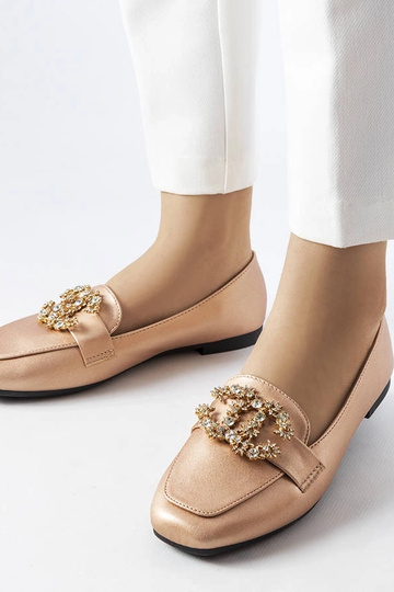 Goldene Loafer mit Zirkonia...
