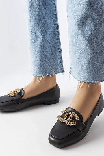 Schwarze Damen-Leder-Loafer... 2