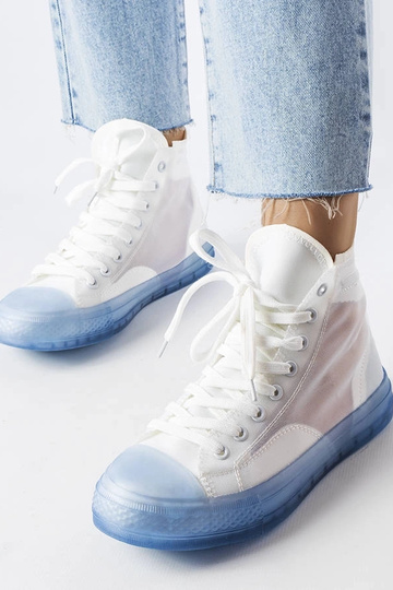 Nanterre – Hohe Sneakers in Blau und Weiß