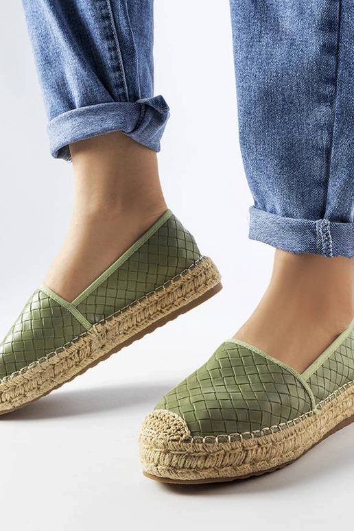 Grüne Espadrilles mit Geoffrey-Prägung Grüne Espadrilles mit Geoffrey-Prägung
