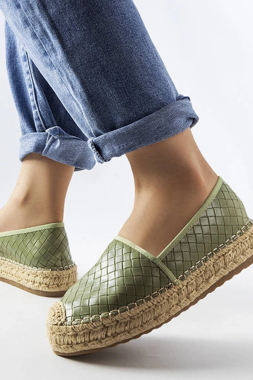 Grüne Espadrilles mit Geoffrey-Prägung Grüne Espadrilles mit Geoffrey-Prägung