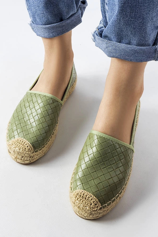 Grüne Espadrilles mit Geoffrey-Prägung Grüne Espadrilles mit Geoffrey-Prägung