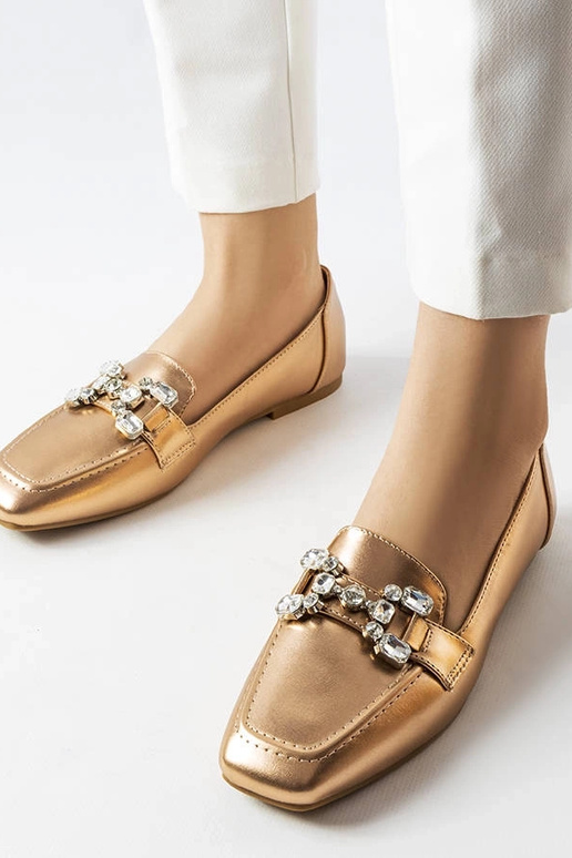 Roségoldene Mokassins mit Zirkonen... Roségoldene Mokassins mit Zirkonen...