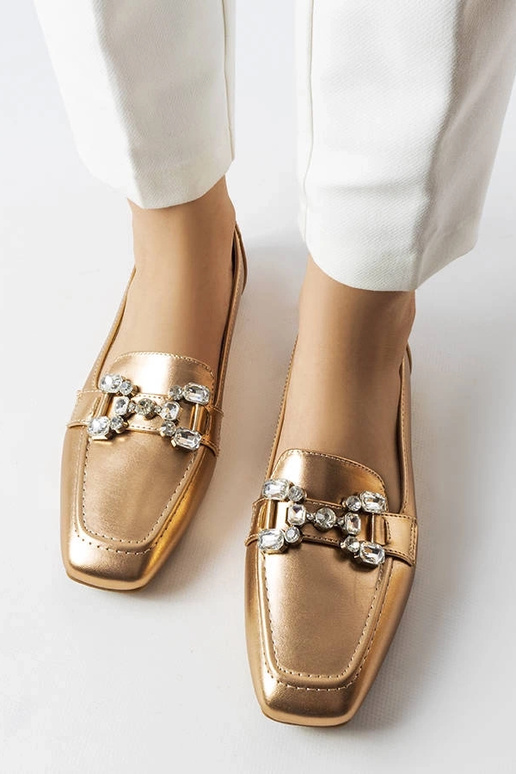 Roségoldene Mokassins mit Zirkonen... Roségoldene Mokassins mit Zirkonen...