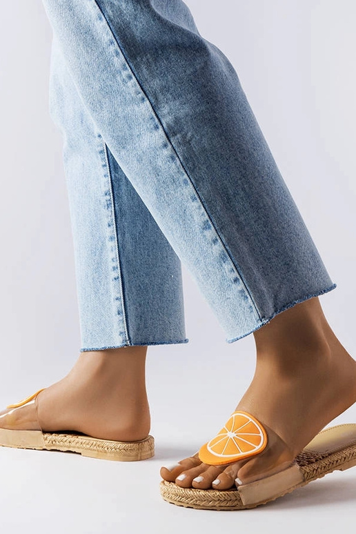 Durchsichtige Sandalen mit Orange,...