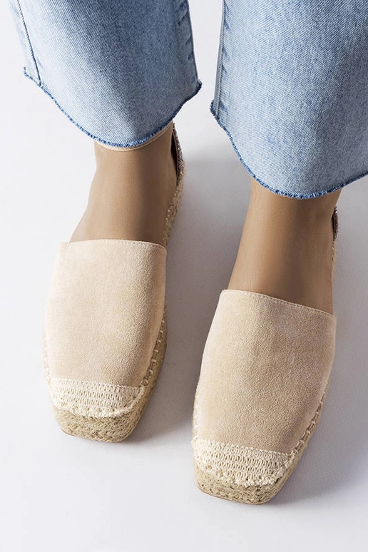 Beige Espadrilles mit Glitzereinsatz...