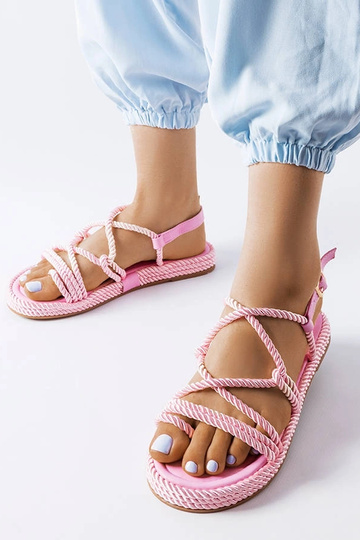 Burwell – Geflochtene Sandalen in Rosa 2