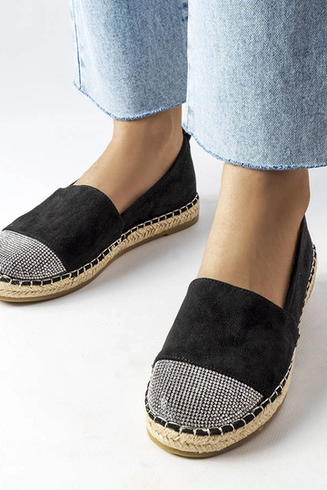 Magali – Flache, schwarze Slip-On-Espadrilles für Damen