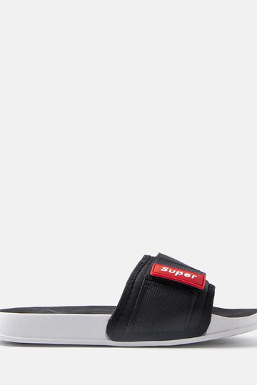 Alley Schwarze, mit Klettverschluss verstellbare Flip-Flops für Herren 2