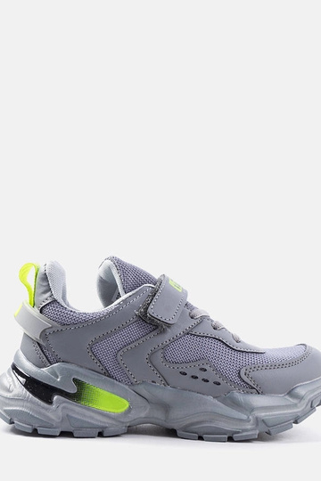 Ansel graue Kinder-Sneaker mit Klettverschluss