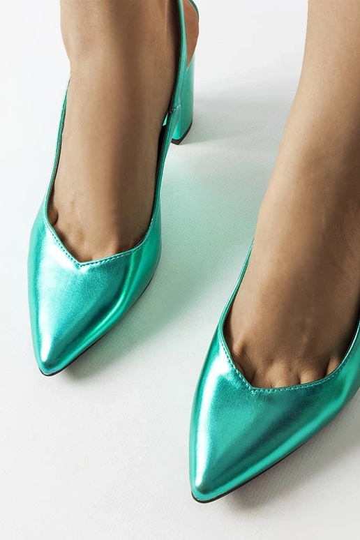 Grüne Wechsler Pumps mit offener Spitze Grüne Wechsler Pumps mit offener Spitze
