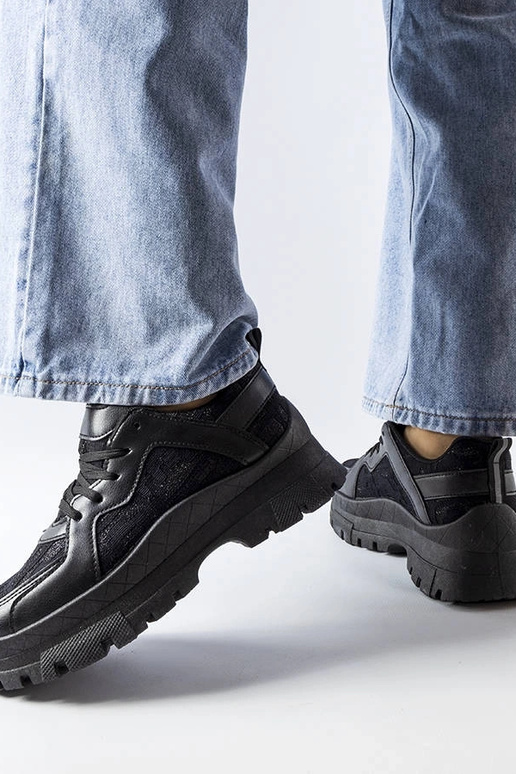 Schwarze klobige Brunswick-Sneaker Schwarze klobige Brunswick-Sneaker