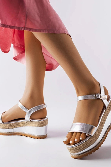 Silberne Plattform-Sandalen, „Access" 2