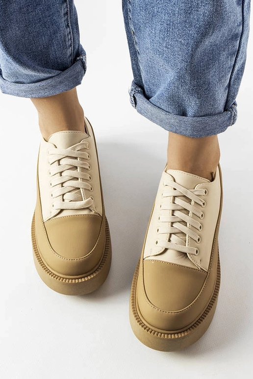 Dunkelbeige flache Schuhe Merico Dunkelbeige flache Schuhe Merico