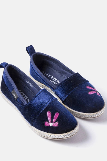 Marineblaue Samt-Ballerinas von Patria