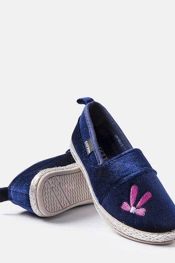 Marineblaue Samt-Ballerinas... 2