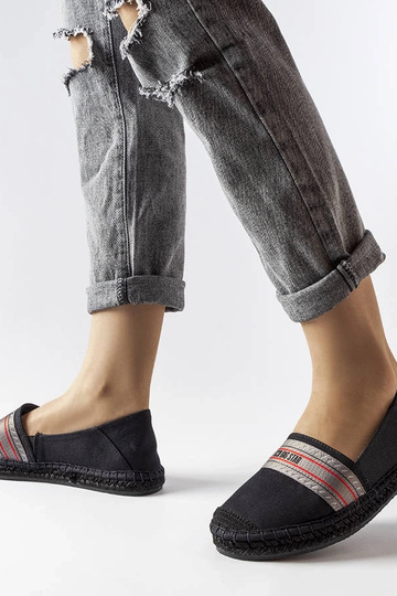 Schwarze Espadrilles mit...