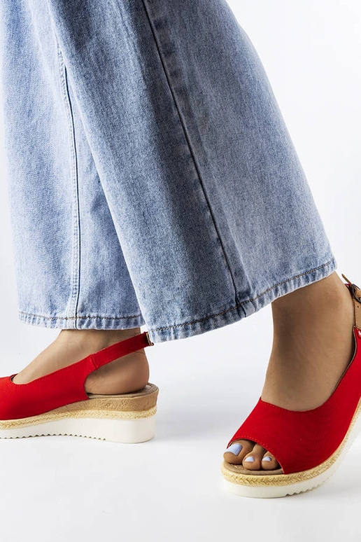 Rote Plattformsandalen, „Big Star...