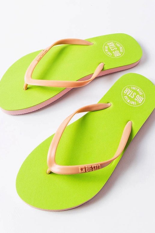 Grüne und rosa Big Star Flip-Flops...