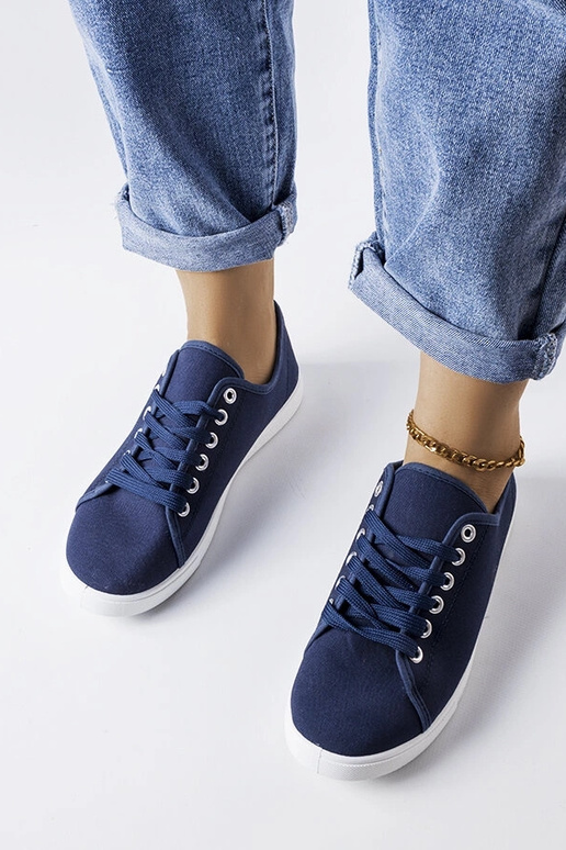 Marineblaue Stoff-Sneakers Razan