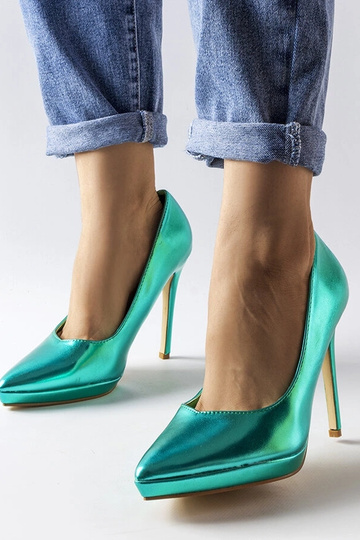 Kristin – Grüne Heels mit Spiegel