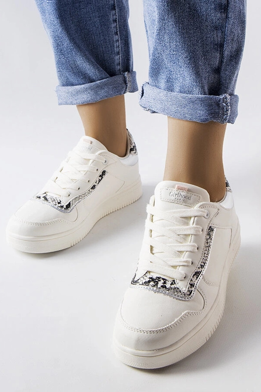 Weiße Sneaker Nelma aus Ökoleder