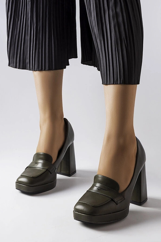 Dunkelgrüne Pumps mit hohem Absatz Inès Dunkelgrüne Pumps mit hohem Absatz Inès