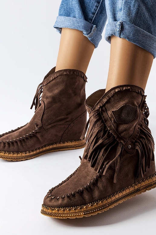 Braune Giudice-Keilstiefeletten