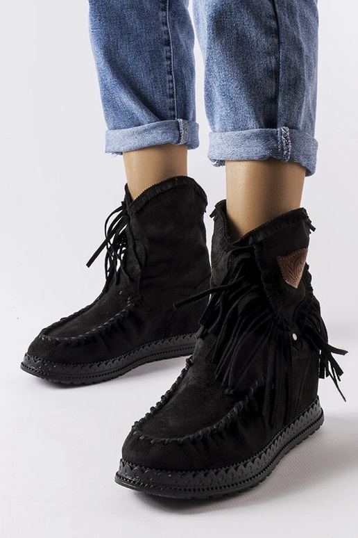 Schwarze Giudice-Keilstiefeletten