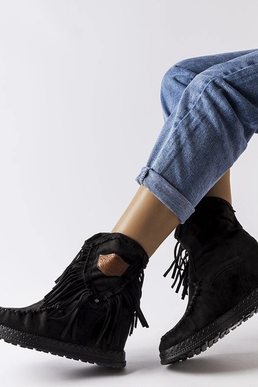 Schwarze Giudice-Keilstiefeletten