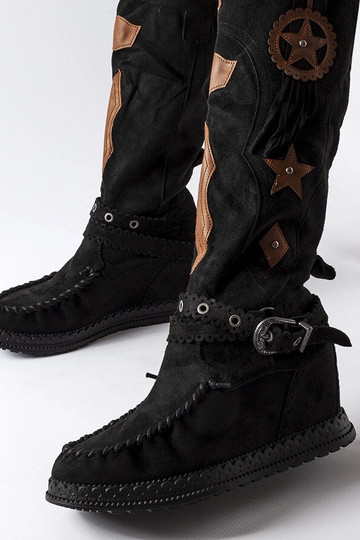 Schwarze Boho-Stiefel Putignano 2