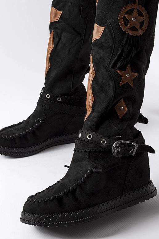 Schwarze Boho-Stiefel Putignano Schwarze Boho-Stiefel Putignano