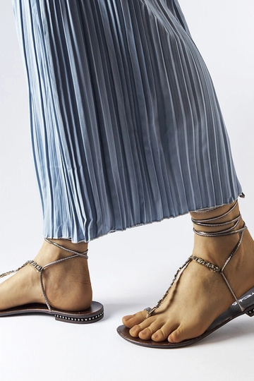 Dunkelgraue Sandalen mit... 2