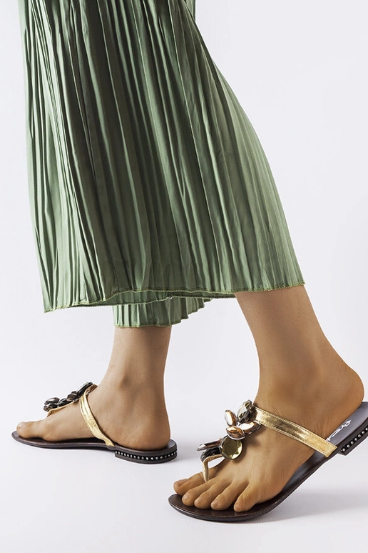 Goldene elegante Hausschuhe, „Zarattini"