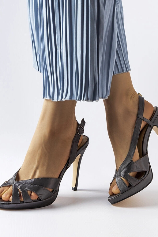 Alpakagraue High Heel Sandalen Alpakagraue High Heel Sandalen