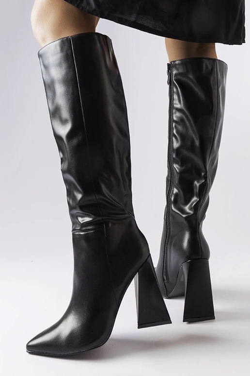 Schwarze Stiefel mit Absatz, „Medicina" Schwarze Stiefel mit Absatz, „Medicina"